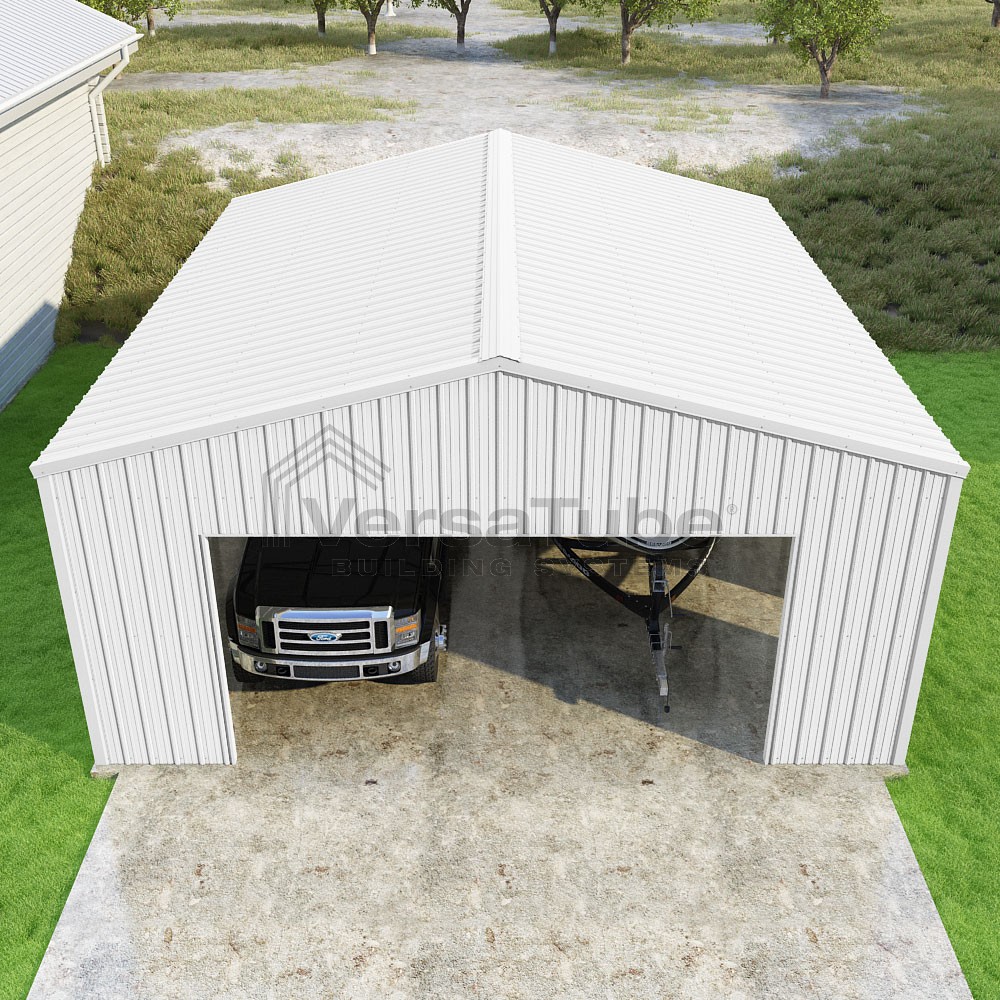 ☆THE GARAGE type27 15'WX21'LX7'H BOXED EAVE LEAN TO GARAGE | Tri State Carports