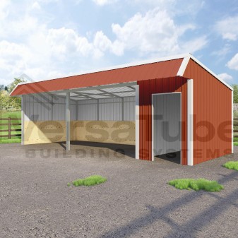 Single Slope Loafing Shed - 12 x 30 x 10/8