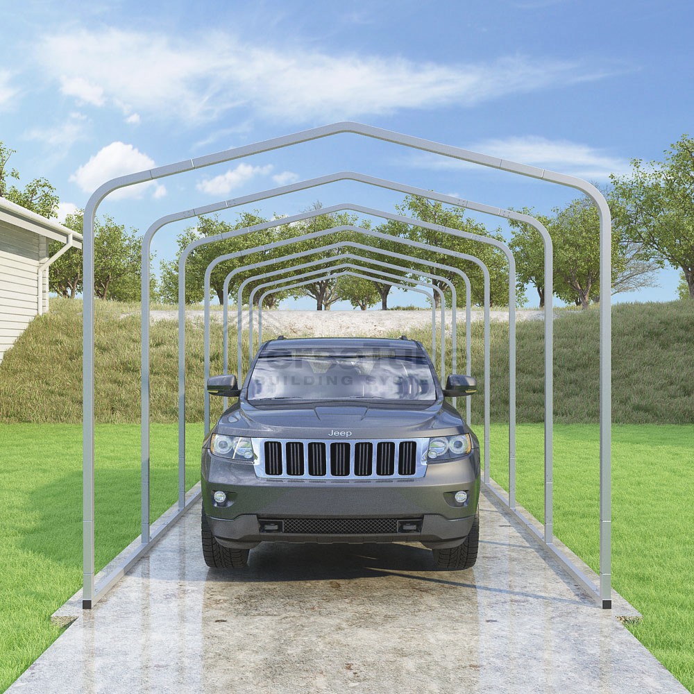 Frame Only - Classic Carport - 10'W x 31.5'L x 8'H