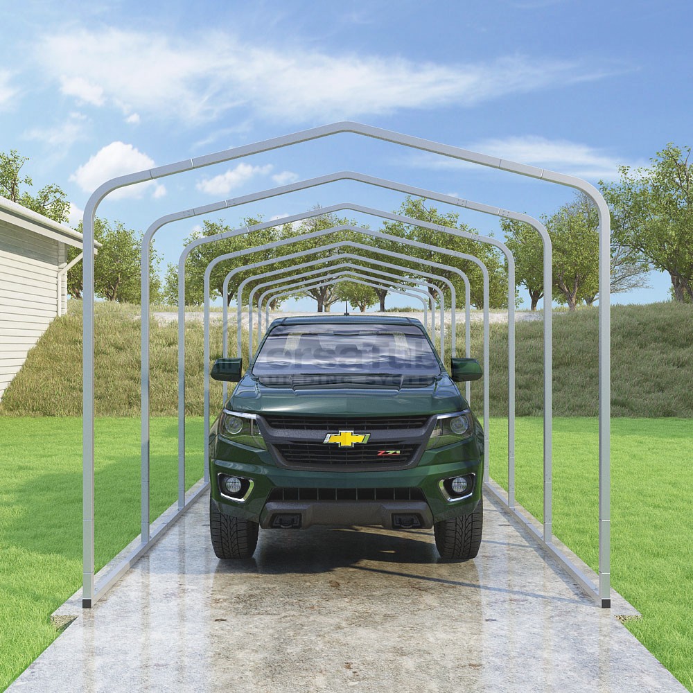 Frame Only - Classic Carport - 10'W x 36'L x 8'H