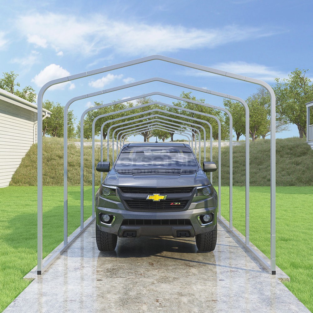 Frame Only - Classic Carport - 10'W x 40.5'L x 8'H