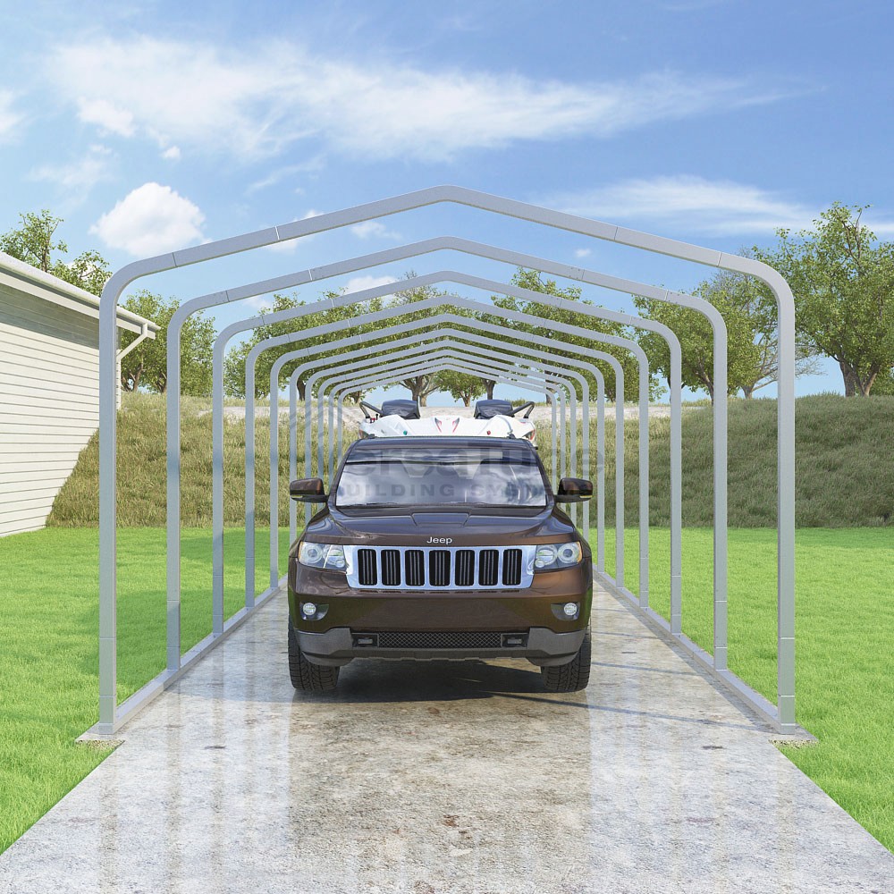 Frame Only - Classic Carport - 12'W x 40.5'L x 8'H