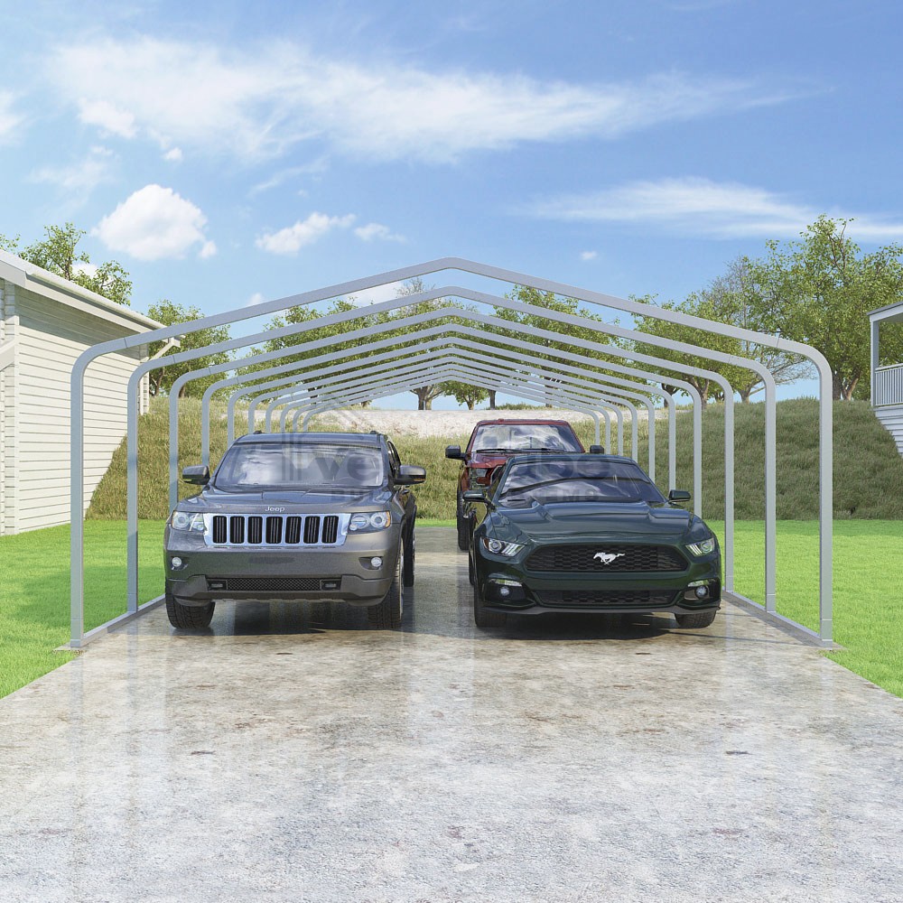 Frame Only - Classic Carport - 18'W x 40.5'L x 7'H