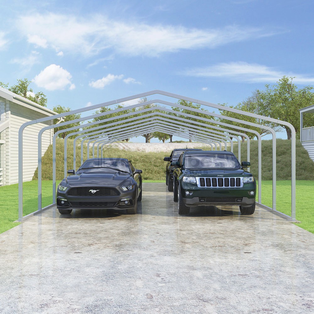 Frame Only - Classic Carport - 20'W x 40.5'L x 7'H