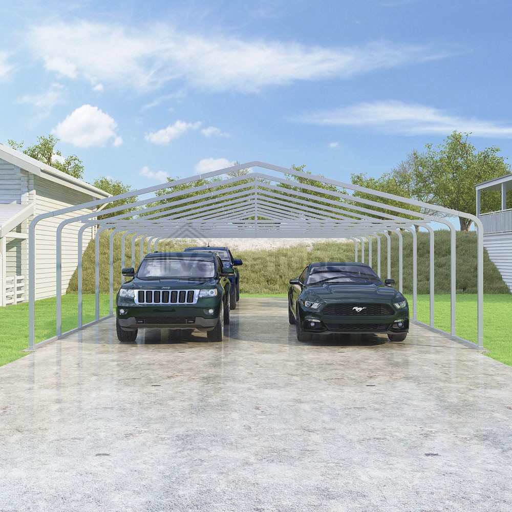 Frame Only - Classic Carport - 24'W x 40.5'L x 7'H