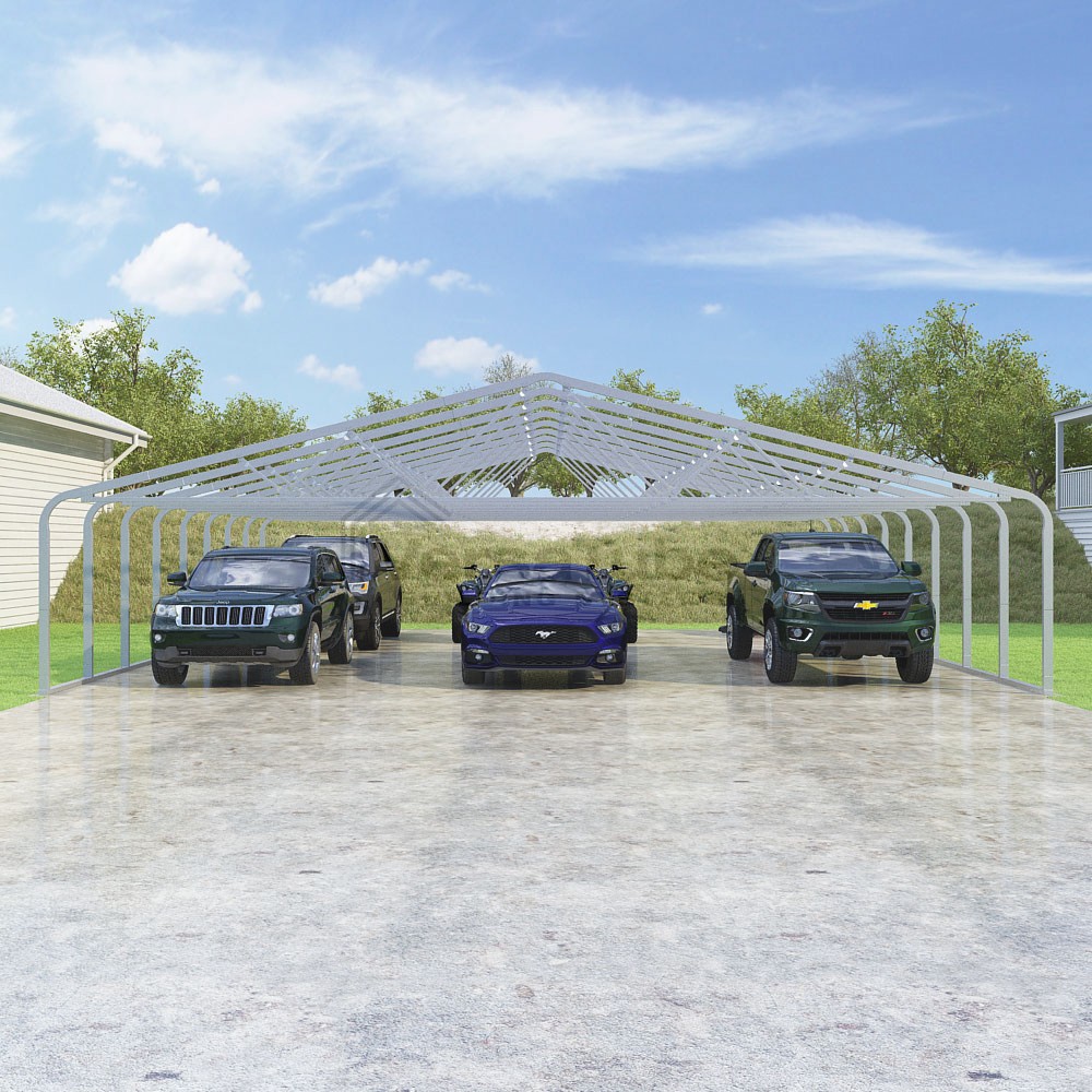 Frame Only - Classic Carport (2x4) - 36'W x 36'L x 7'H