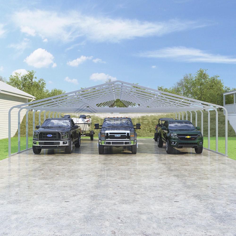 Frame Only - Classic Carport (2x4) - 36'W x 40.5'L x 8'H