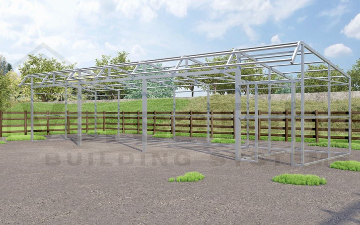 single slope loafing shed - frame only - 12 x 42 x 10/8