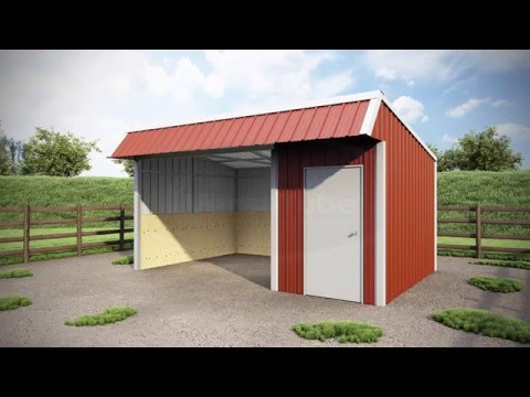 12 x 18 x 8 - Single Slope Loafing Shed