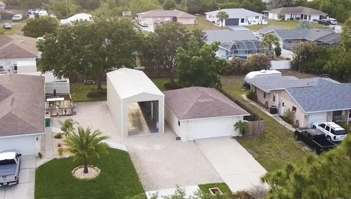 Video thumbnail image of a VersaTube garage with openings on both gable ends.