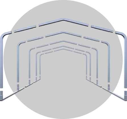 VersaTube framing components shown slightly separated.